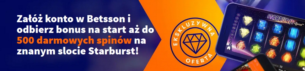 Zgarnij nawet 500 free spinów na slocie Starburst - tylko w Betsson